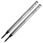 Rollerball Pen Refills Set of 2 with Smooth German-Engineered Ink in Black, Blue, Red, Green — Black / Medium / Black / Fine