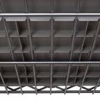 Rolling Bin Rack with 12 Grey Slide-Out Bins and Seven Steel Wire Shelves for Garage or Office Storage
