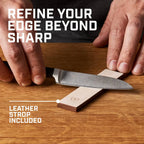 Rolling Knife Sharpener for Small Blades with 20°/25° Angle Block, Leather Strop and Protective Zip Case