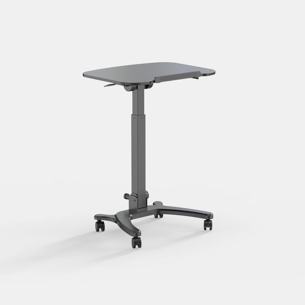 Rolling Standing Desk with a 0–90° Tilting Desktop and Fold-Flat Design for Typing, Readi — Black / 27"-39" / Black / 30"-44"