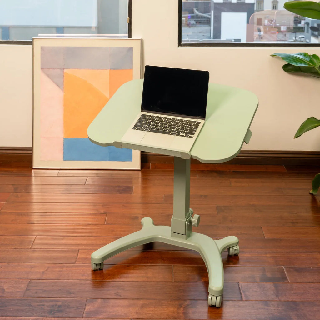 Rolling Standing Desk with a 0–90° Tilting Desktop and Fold-Flat Design for Typing, Reading or Sketching