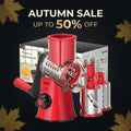 Rotary Cheese Grater, Red + Black-3 Blades