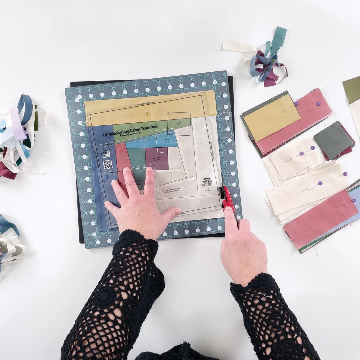 Rotating Self-Healing Cutting Mat, 14 x 14 Inch Quilting Grid with 360-Degree Rotation and Angle Markings