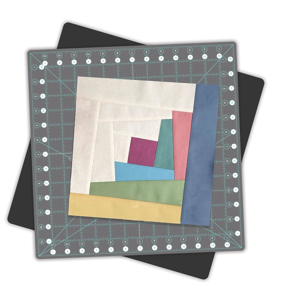 Rotating Self-Healing Cutting Mat, 14 x 14 Inch Quilting Grid with 360-Degree Rotation and Angle Markings