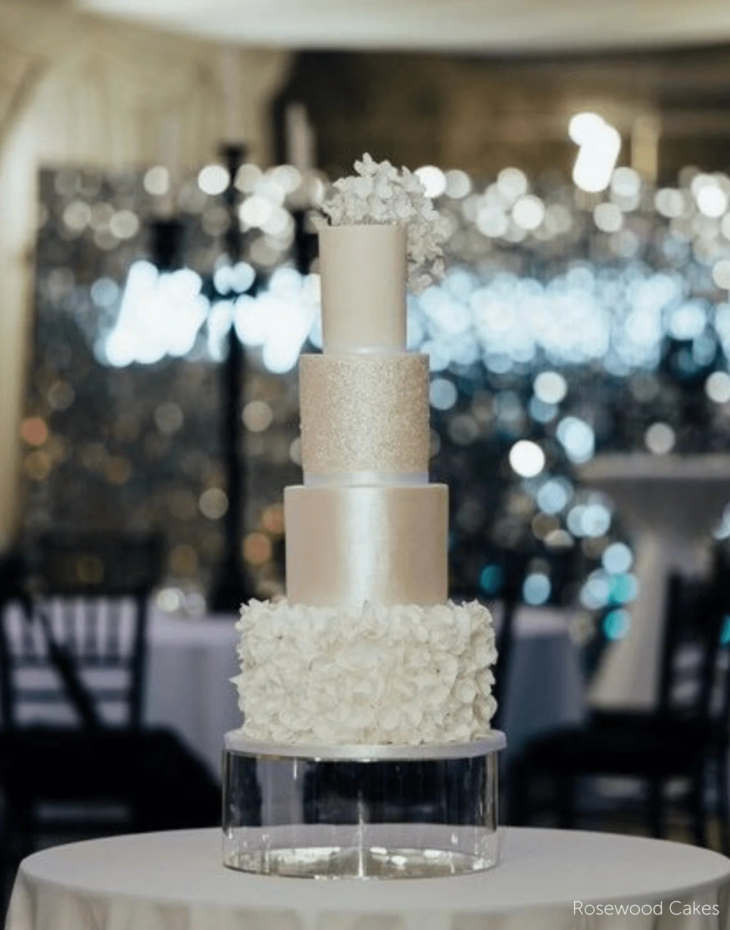 Round Acrylic Fillable Cake Tier with Removable Lid, Clear Floating Spacer for 2, 4 or 6 Inch Cake Designs