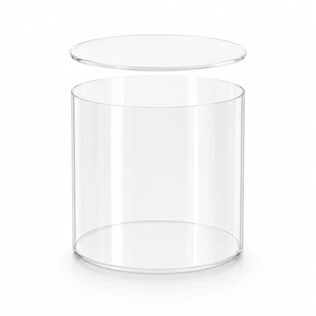 Round Acrylic Fillable Cake Tier with Removable Lid, Clear Floating Spacer for 2, 4 or 6 Inch Cake Designs
