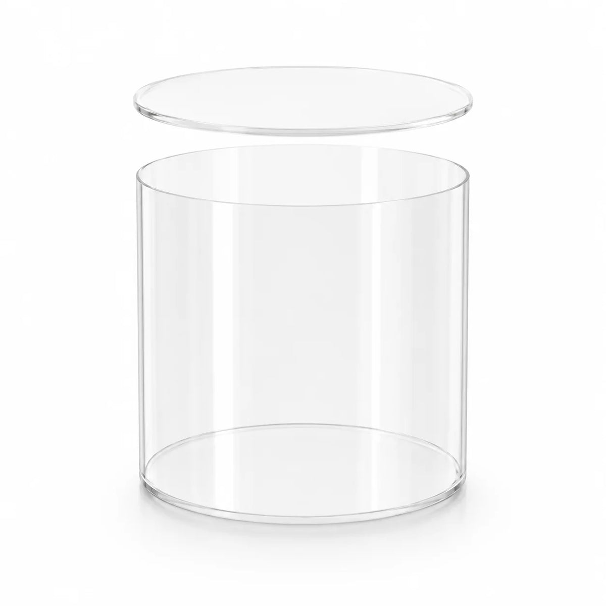 Round Acrylic Fillable Cake Tier with Removable Lid, Clear Floating Spacer for 2, 4 or 6 Inch Cake Designs