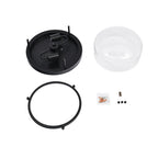 Round Glass Flush Mount Ceiling Light with Two E26 Sockets, Seeded Glass Shade and Black Metal Frame