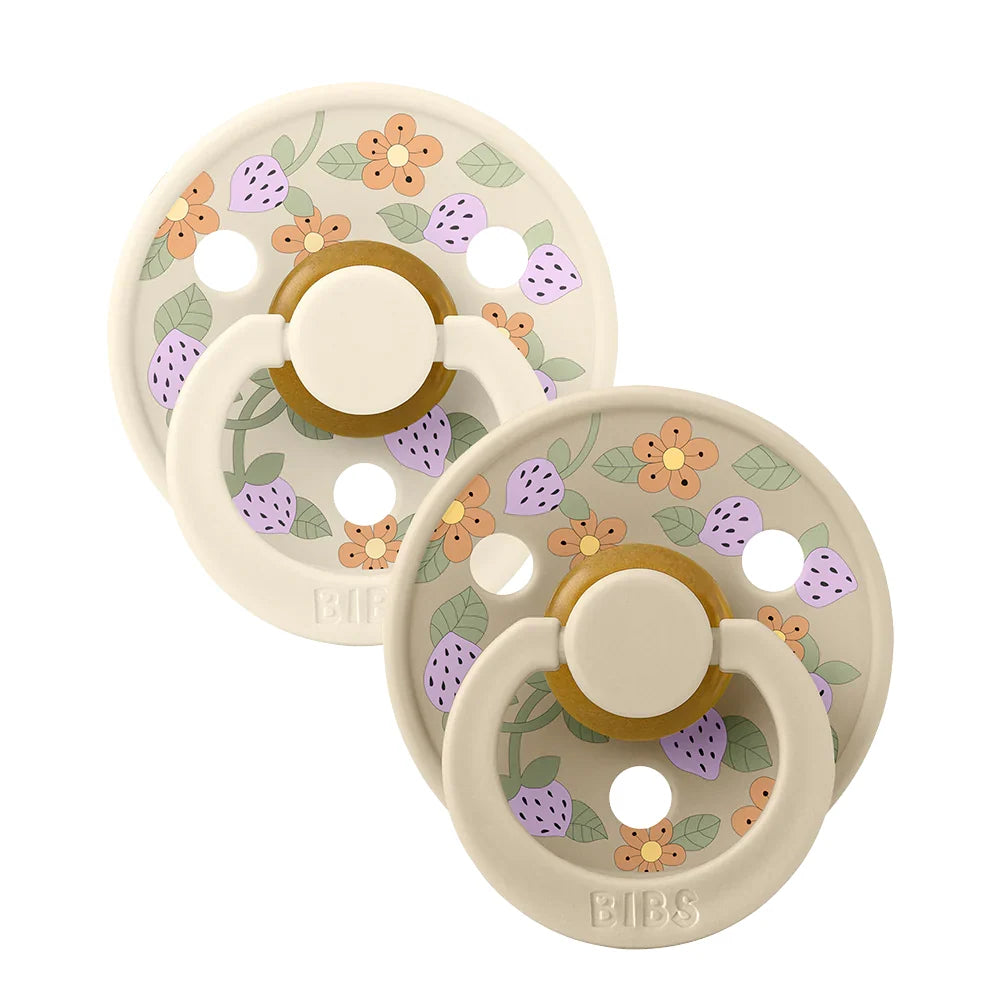 Round Latex Pacifier — Strawberries & Cream Ivory Mix / Size 1 (0-6 Months) / Strawberries & Cream Ivory Mix / Size 2 (6-18 M