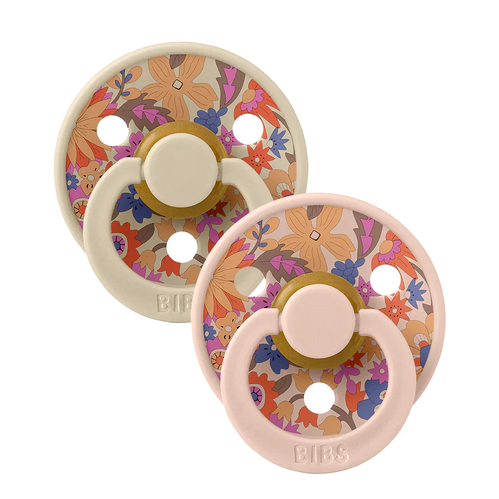 Round Latex Pacifiers, 2-Pack — June Blossom Blush Mix / Size 1 (0-6 Months) / June Blossom Blush Mix / Size 2 (6-18 Months)