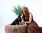 Round Orthopedic Memory Foam Pet Bed with Swappable Washable Cover for Curling, Nesting, and Everyday Support