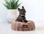 Round Orthopedic Memory Foam Pet Bed with Swappable Washable Cover for Curling, Nesting, and Everyday Support