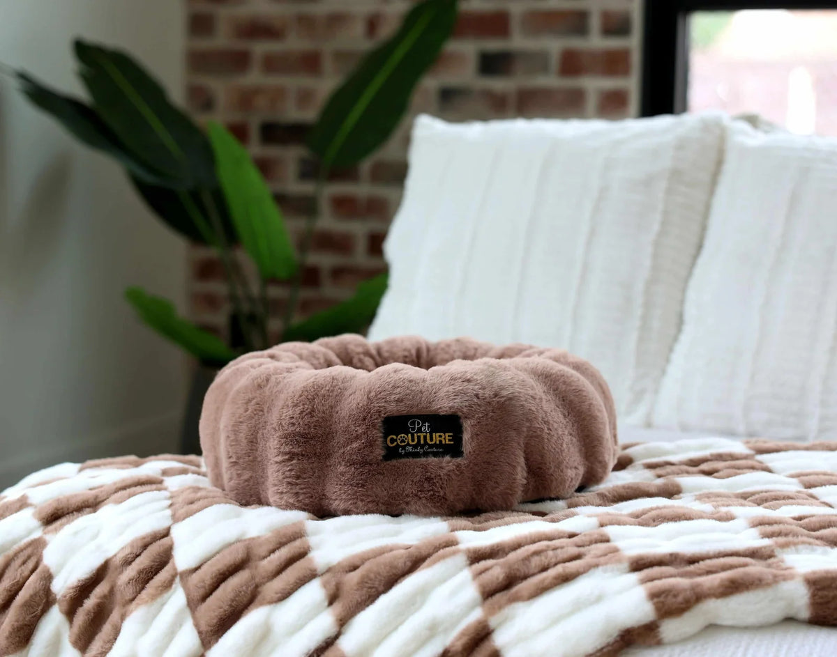Round Orthopedic Memory Foam Pet Bed with Swappable Washable Cover for Curling, Nesting, and Everyday Support