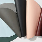 Round Placemat in Easy-to-Clean Leather-Like Material, 36cm Diameter for Everyday Dining Table Settings