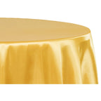 Round Satin Tablecloth in Bright Gold, 120-Inch Diameter
