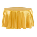 Round Satin Tablecloth in Bright Gold, 120-Inch Diameter