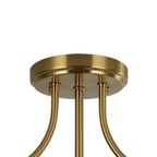 Round Semi Flush Mount Ceiling Light with Clear Hammered Glass Drum Shade and Two E26 Bulb Sockets