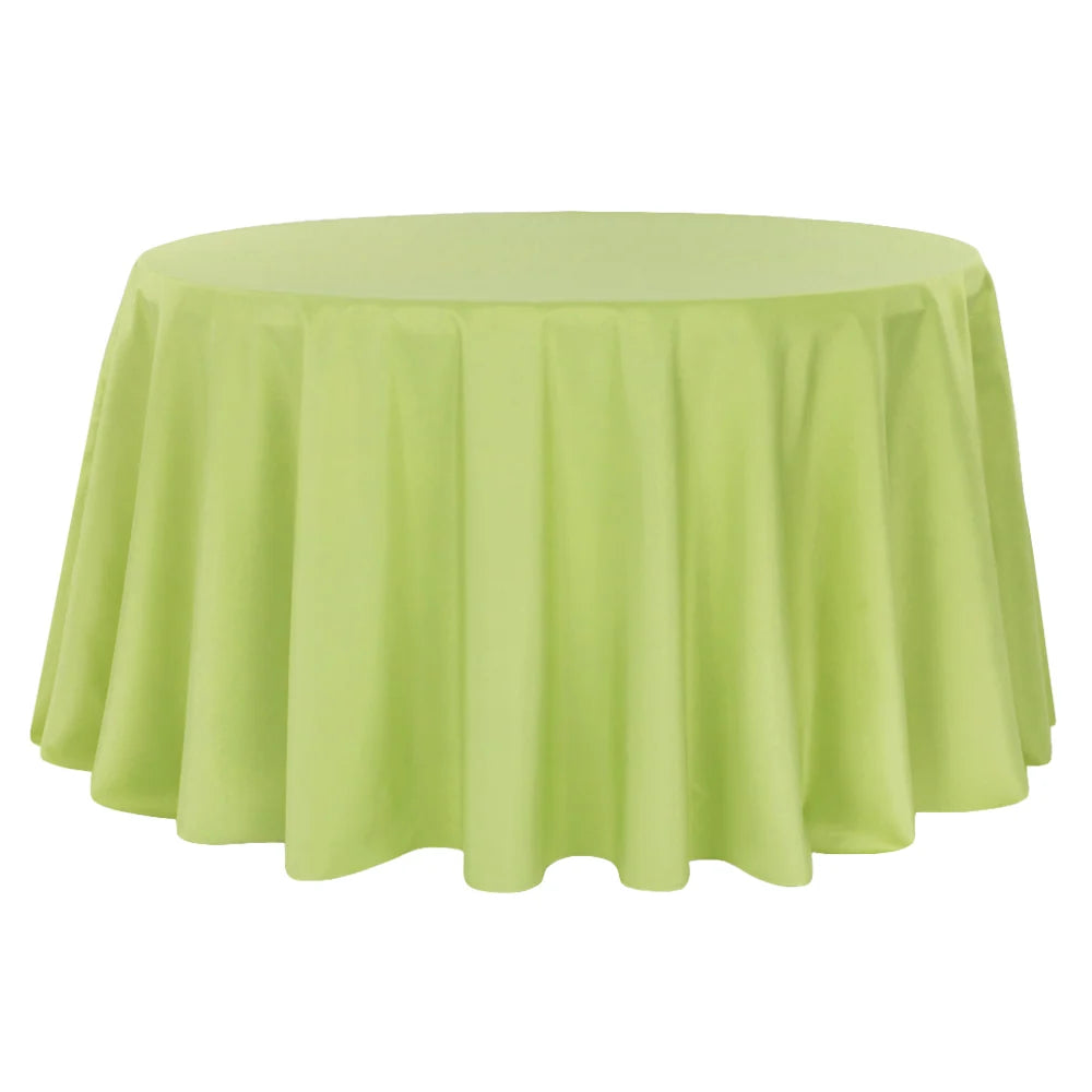 Round Tablecloth in Apple Green, 120-Inch Seamless Polyester