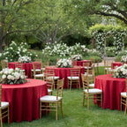 Round Tablecloth in Red Lamour Satin, 120-Inch Diameter
