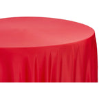 Round Tablecloth in Red Lamour Satin, 120-Inch Diameter