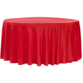 Round Tablecloth in Red Lamour Satin, 120-Inch Diameter