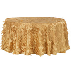 Round Taffeta Tablecloth in Gold, 120-Inch Diameter