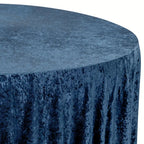 Round Velvet Tablecloth in Navy Blue, 120-Inch Diameter