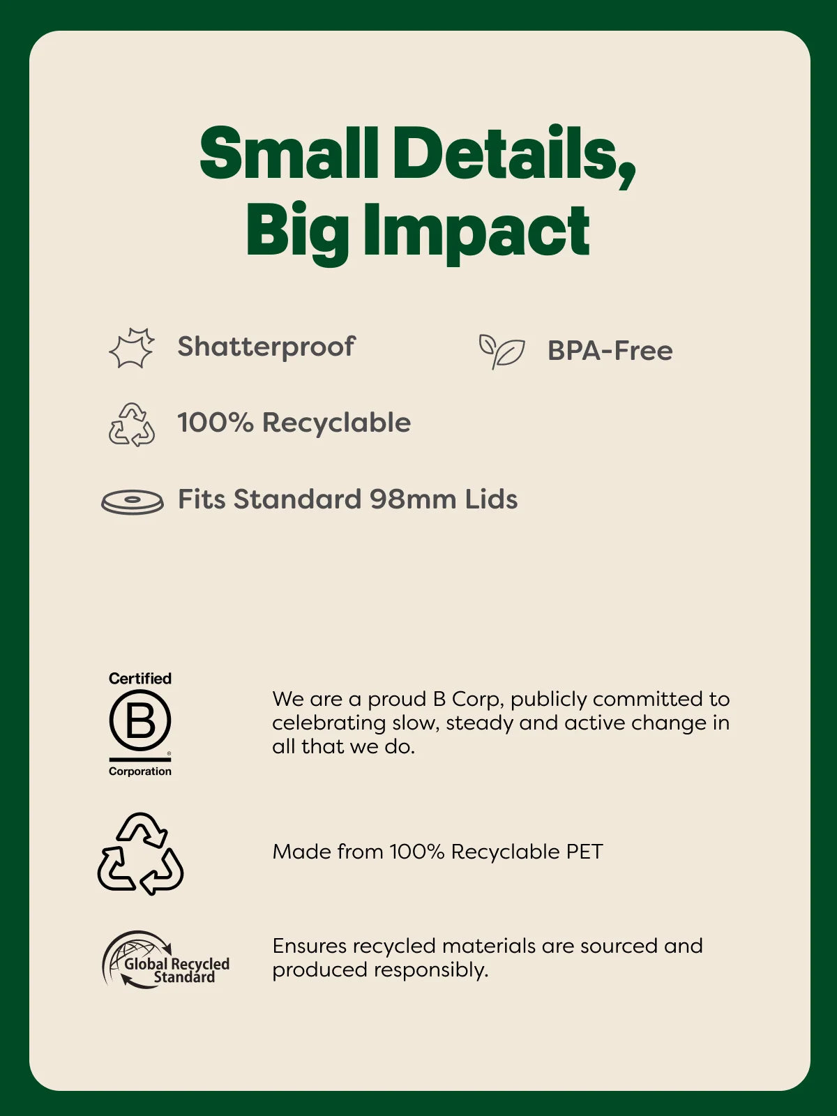 Rounded Bottom PET Disposable Cups for Cold Drinks, 16oz Capacity in a Stackable 1000-Cup Bulk Case