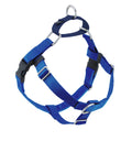 Royal Blue No-Pull Dog Harness with a Velvet-Lined Chest Strap and Front and Back Leash Attachments
