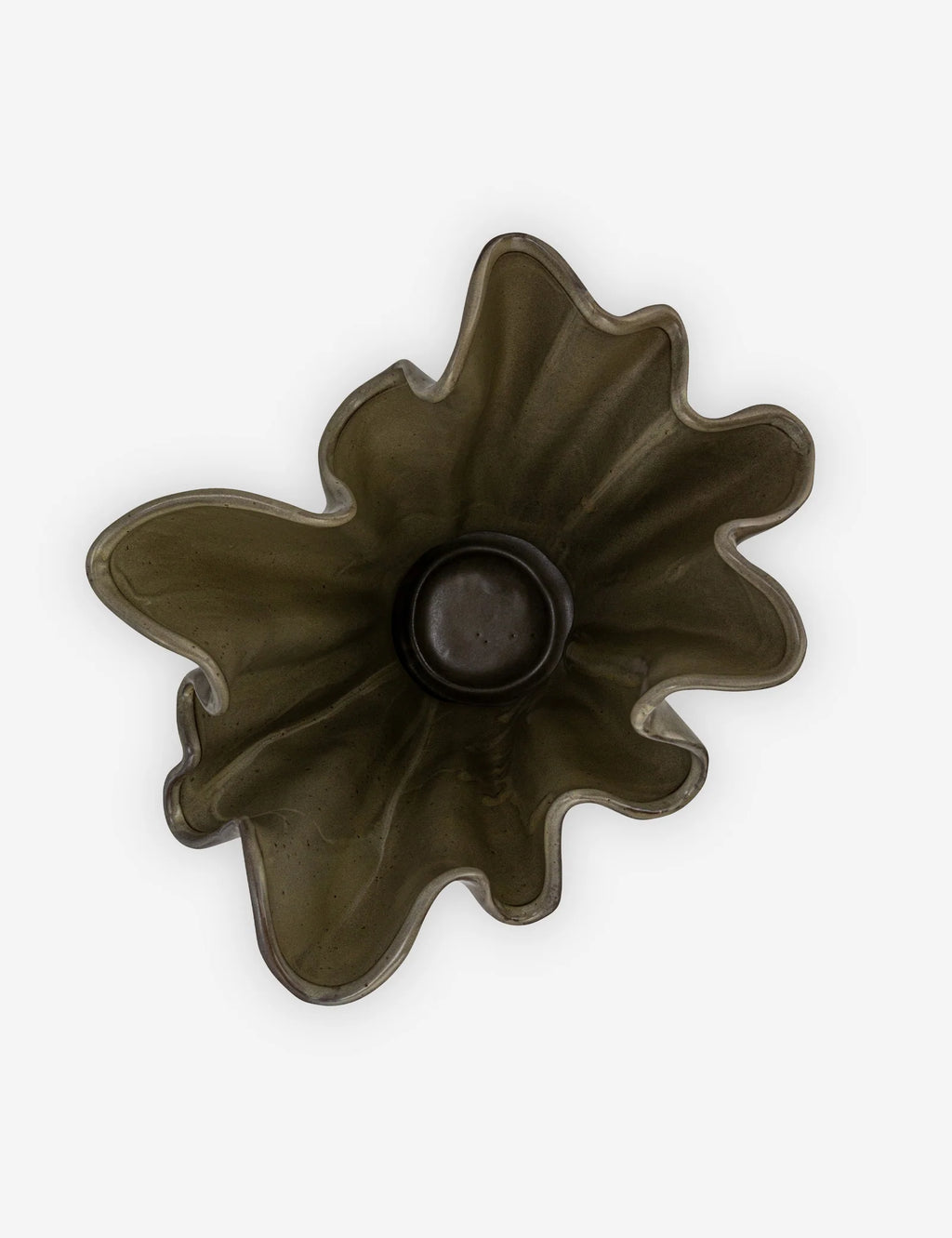 Ruffled Stoneware Vase