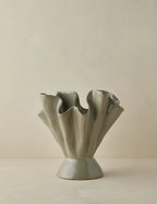 Ruffled Stoneware Vase