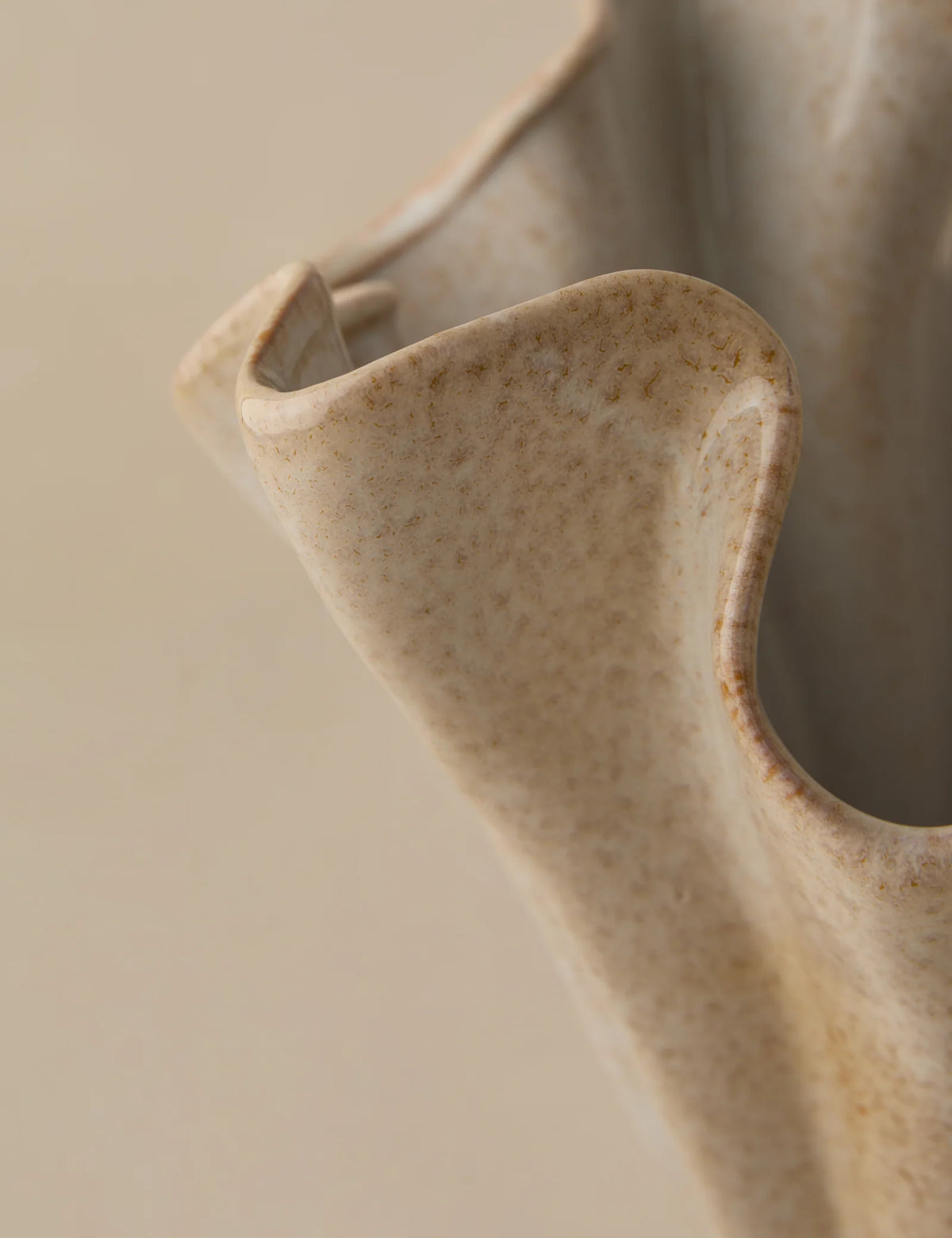 Ruffled Stoneware Vase