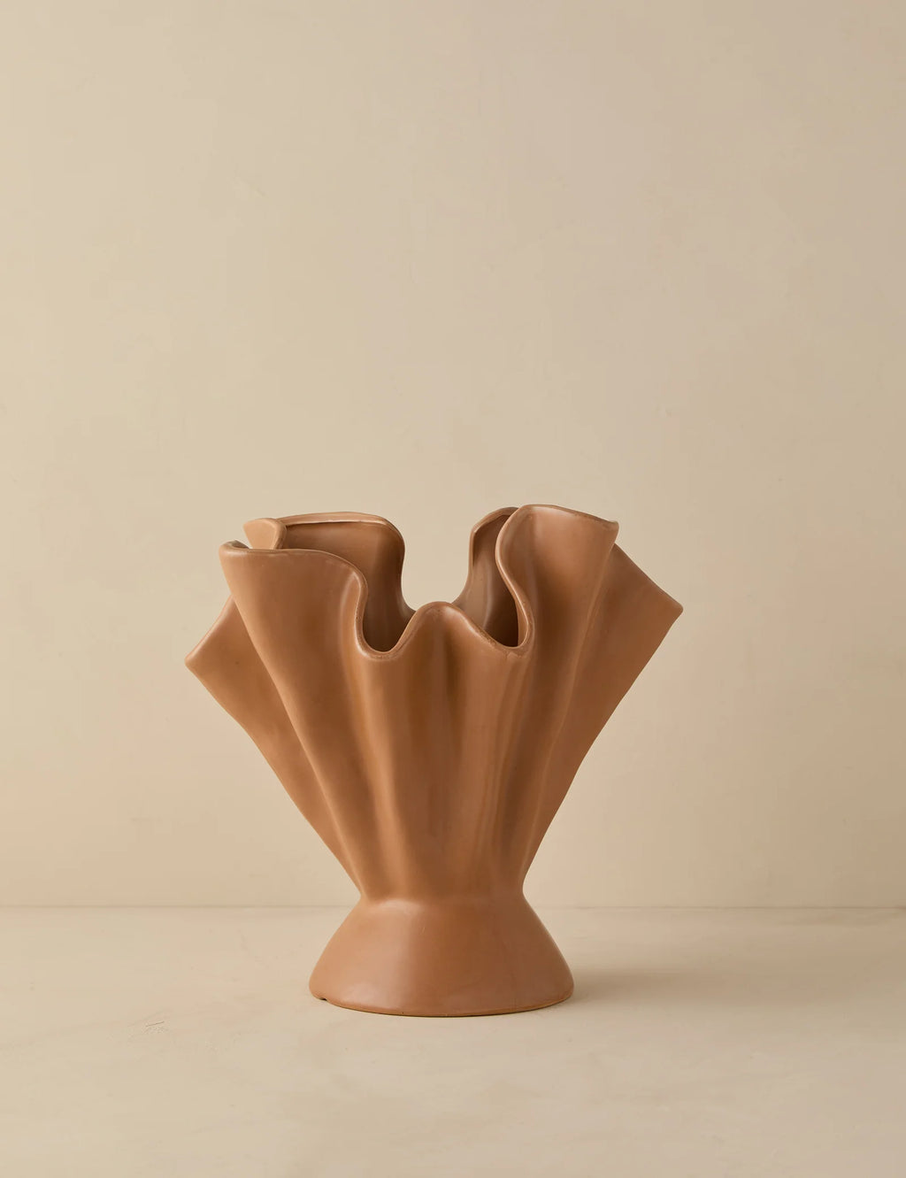 Ruffled Stoneware Vase