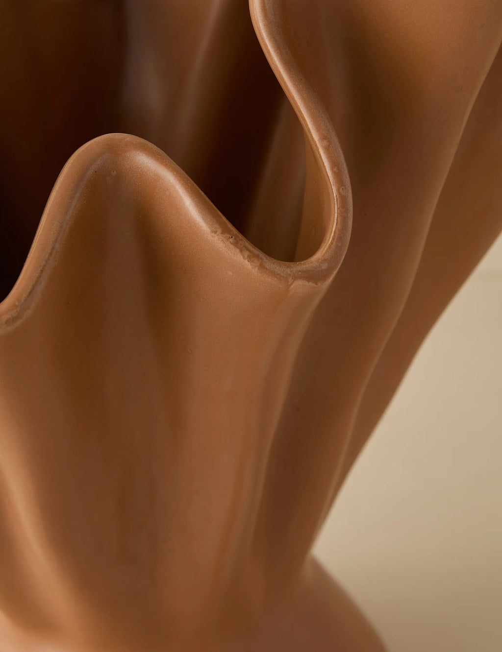 Ruffled Stoneware Vase