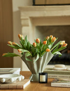 Ruffled Stoneware Vase