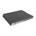 RV Exterior Grill Rail Mount Table with Foldable Leg, Charcoal Gray Camping Prep Surface and Utensil Hook
