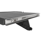 RV Exterior Grill Rail Mount Table with Foldable Leg, Charcoal Gray Camping Prep Surface and Utensil Hook