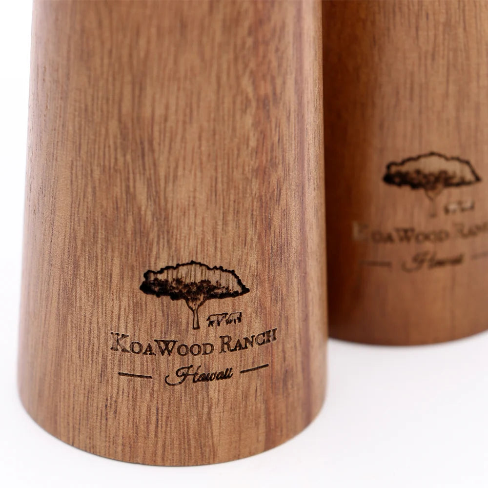 Salt and Pepper Grinder Set with Hawaiian Koa Wood, Adjustable Ceramic Mills and Gift Box · salt pepper grinder set