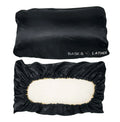 Satin Pillowcase for Standard Size Pillows with Double-Lined Comfort in Black, Royal Blue, or Pink — Black
