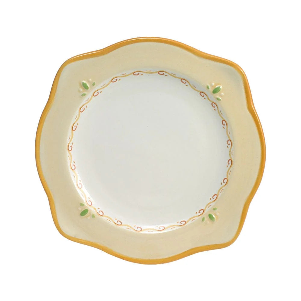 Scalloped Salad Plates Set of 4 in Stoneware, Each 9 Inches