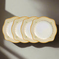 Scalloped Salad Plates Set of 4 in Stoneware, Each 9 Inches