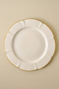 Scalloped Stoneware Dinner Plate with Sun-Kissed Yellow Border for Everyday Table Settings