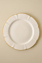 Scalloped Stoneware Dinner Plate with Sun-Kissed Yellow Border for Everyday Table Settings