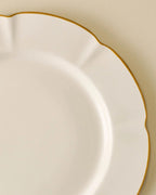 Scalloped Stoneware Dinner Plate with Sun-Kissed Yellow Border for Everyday Table Settings