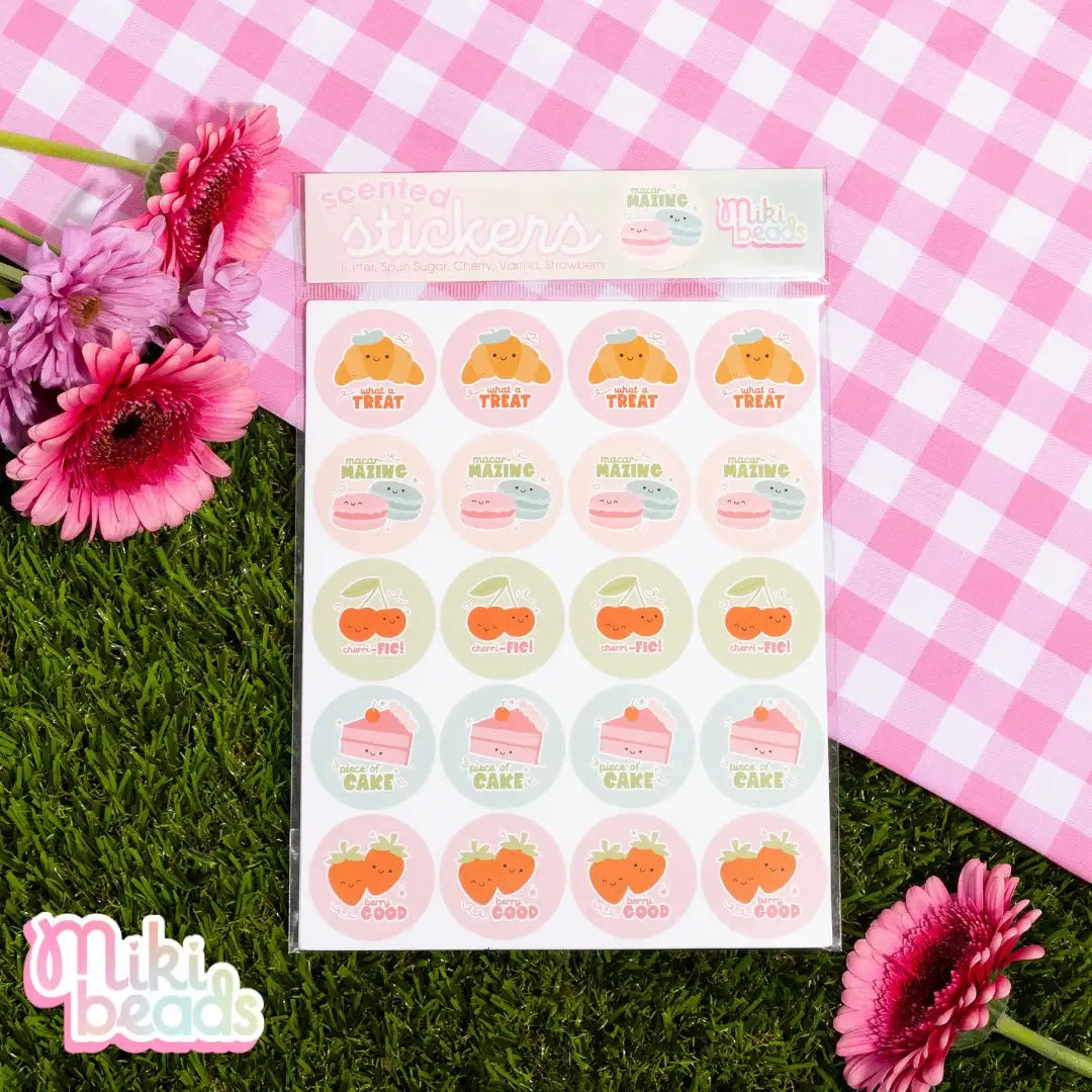 Scented Sticker Pack, 140 Pieces Inspired by Australian Sweets for Marking Work and Celebrating Goals