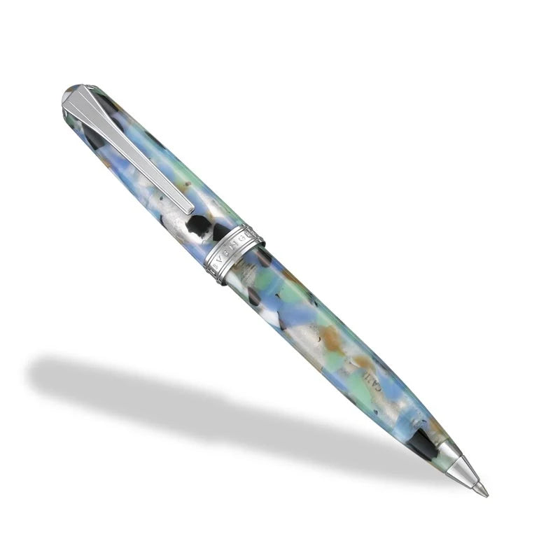 Sea Glass Resin Writing Pen with Chrome Trim, Available in Ballpoint or Rollerball for Everyday Notes