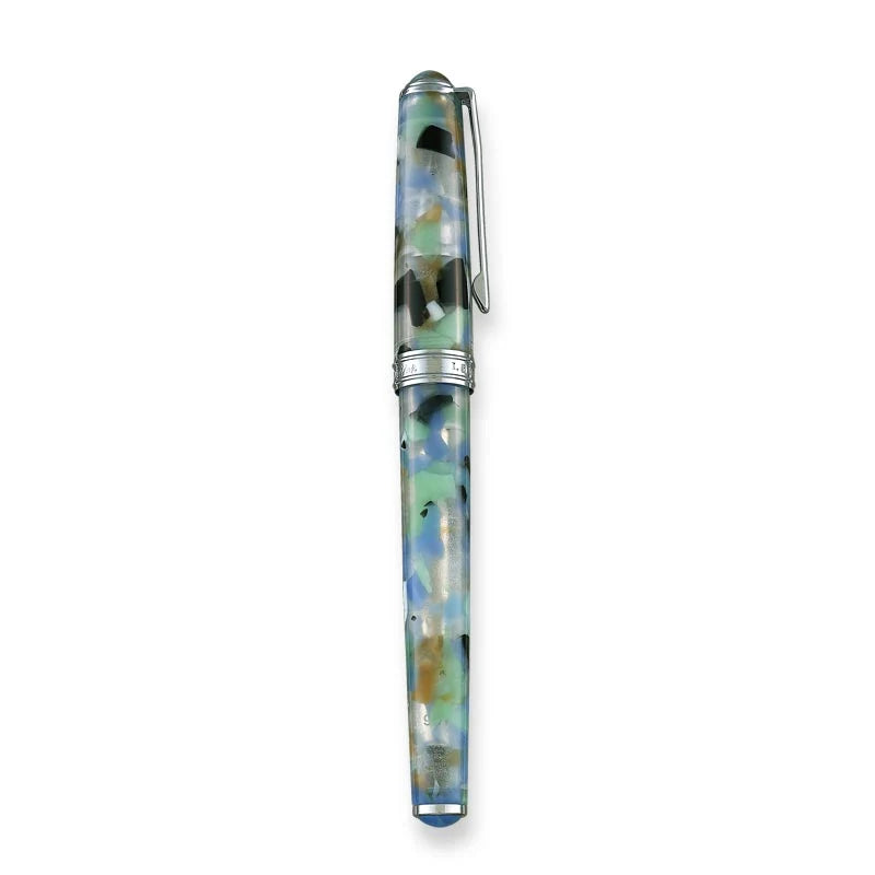Sea Glass Resin Writing Pen with Chrome Trim, Available in Ballpoint or Rollerball for Everyday Notes