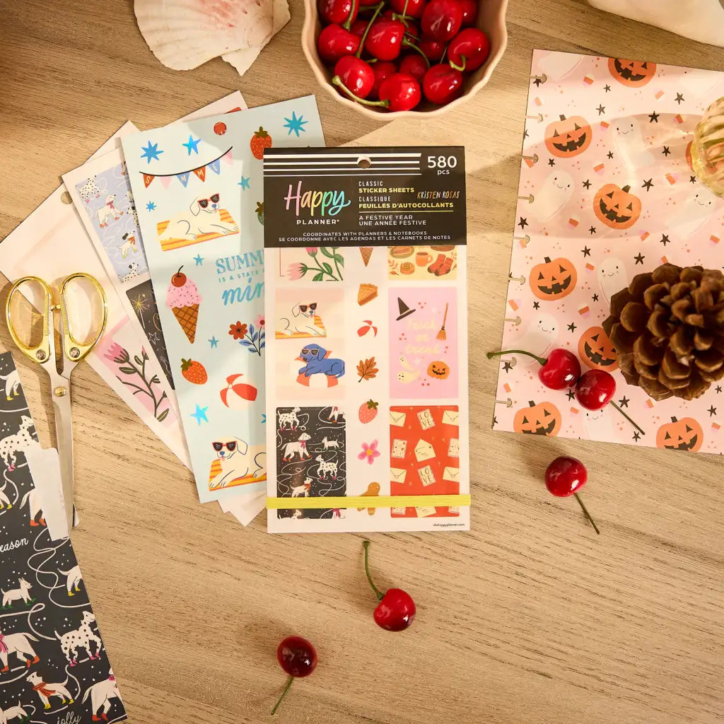 Seasonal Planner Stickers, 30 Sheets of Decorative Artwork and Functional Labels for Journaling