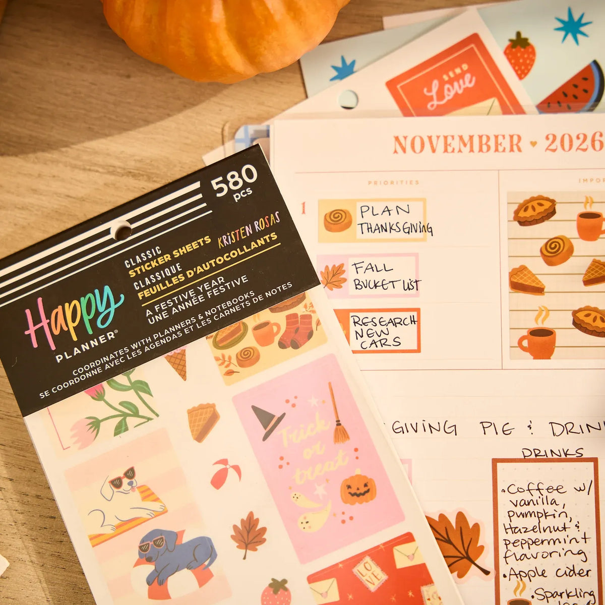 Seasonal Planner Stickers, 30 Sheets of Decorative Artwork and Functional Labels for Journaling