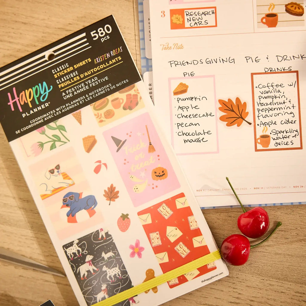 Seasonal Planner Stickers, 30 Sheets of Decorative Artwork and Functional Labels for Journaling